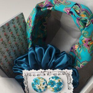 Set 6 Turquoise Paisley Headbands